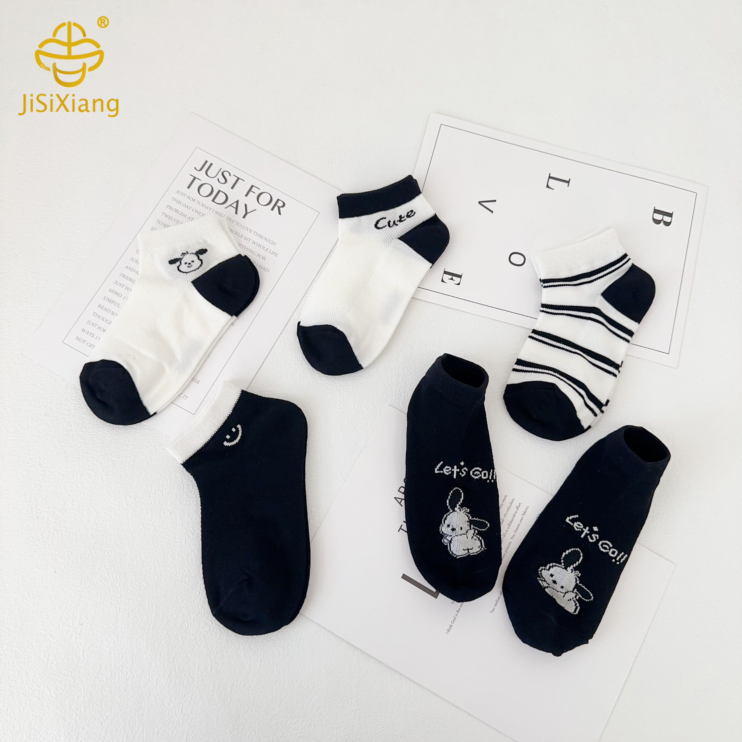Pacha Dog Socks Mesh Breathable Boys' Black and White Sock Pacha Dog Socks Mesh Breathable Boys' Black and White Sock