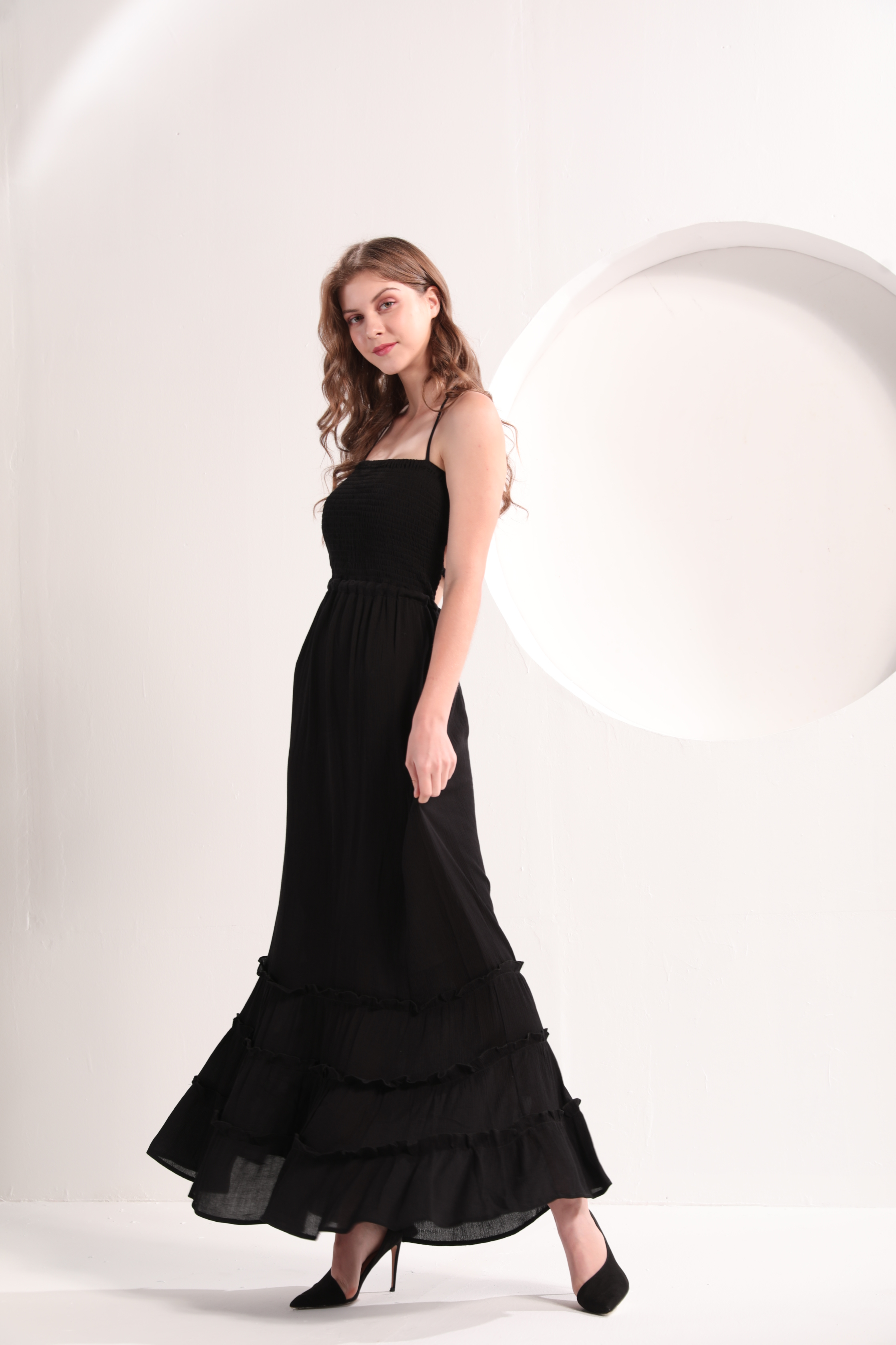 Женское черное платье макси Women's Black Maxi Dress