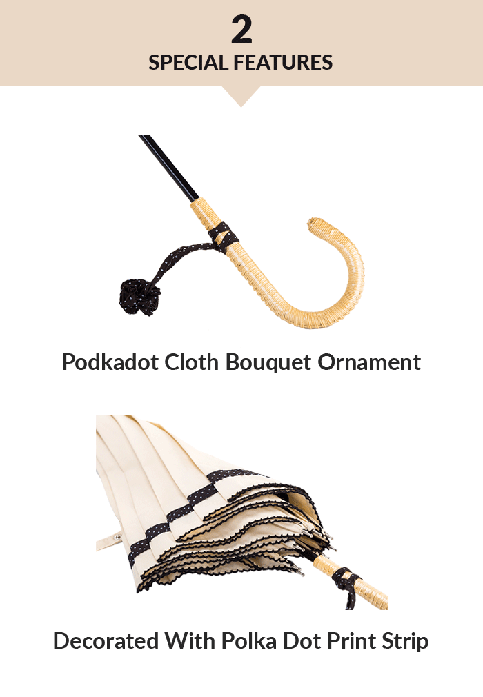 ผู้หญิง S ร่มตรงที่มีด้ามหวาย Women S Straight Umbrella With Rattan Handle