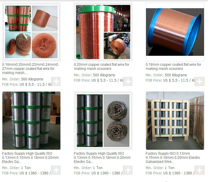 Fil métallique pour épurateur 0.20mm-Liste de prix Metal scrubber wire 0.20mm-Price list