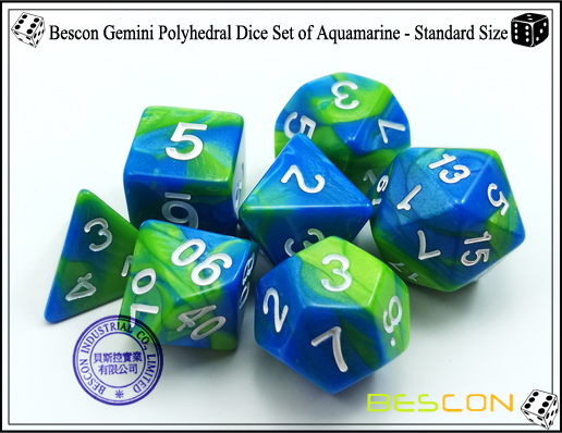 Bescon Gemini Dice Set of Aquamarine-3 Bescon Gemini Dice Set of Aquamarine-3