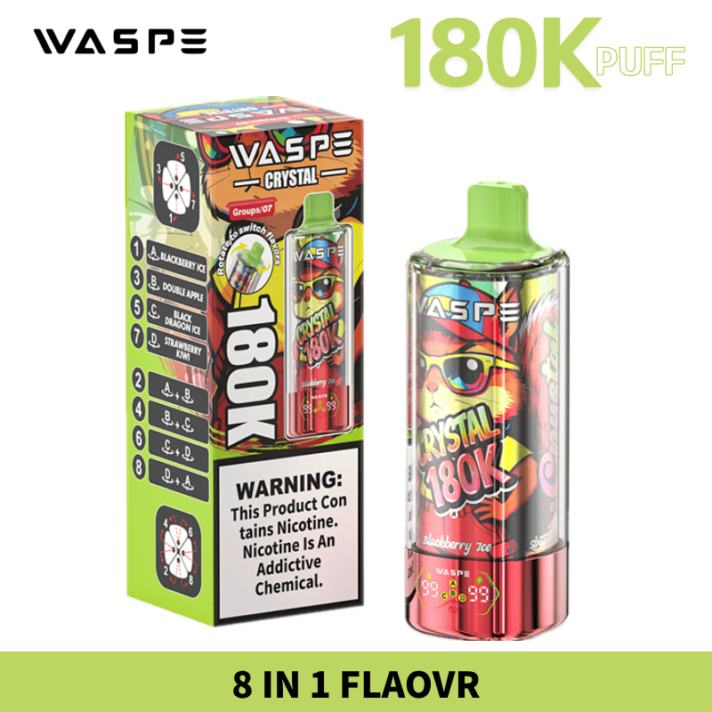 Waspe Crystal 8 in 1 180K puffs Bulk Disposable Vapes Waspe Crystal 8 in 1 180K puffs Bulk Disposable Vapes