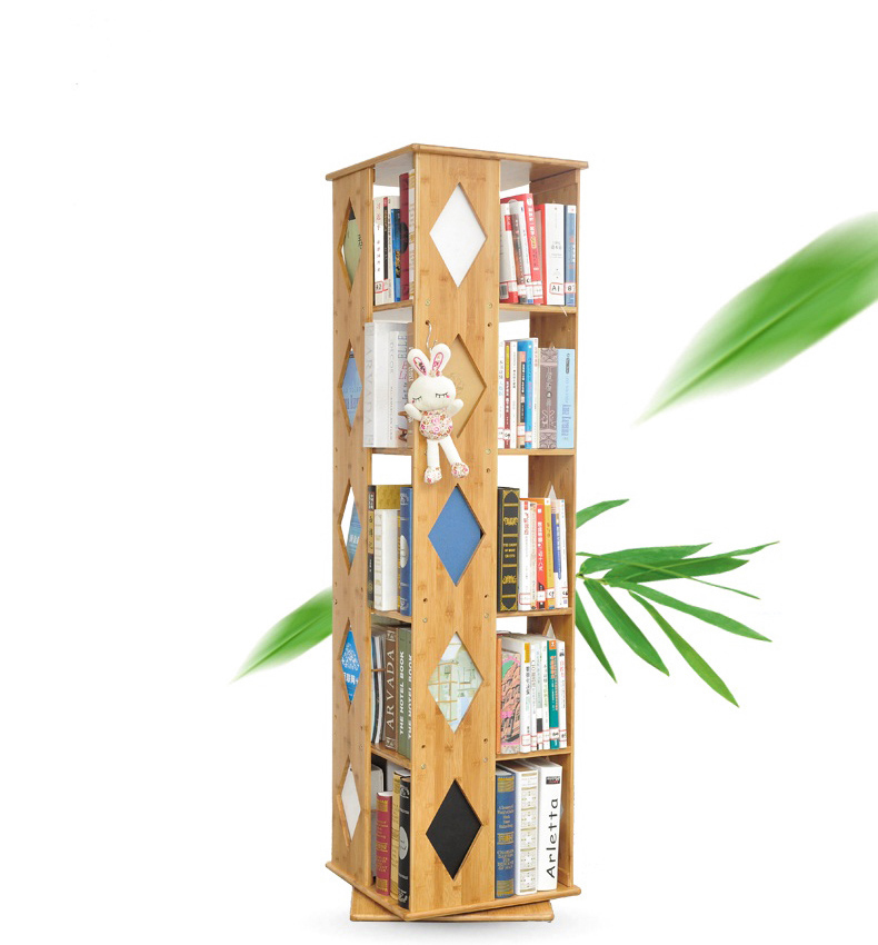 Bamboo Rotative Book Display Shelf Bamboo Rotative Book Display Shelf