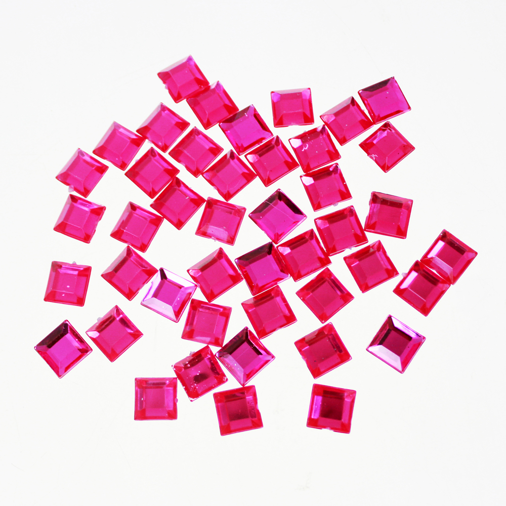 Pink 15mm Large Square Rhinestone Stickers Pink 15mm Large Square Rhinestone Stickers