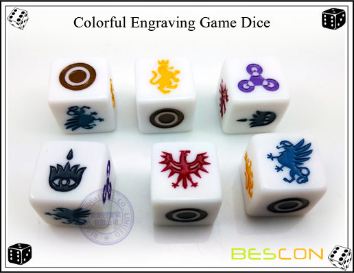 Colorful Engraving Game Dice Colorful Engraving Game Dice