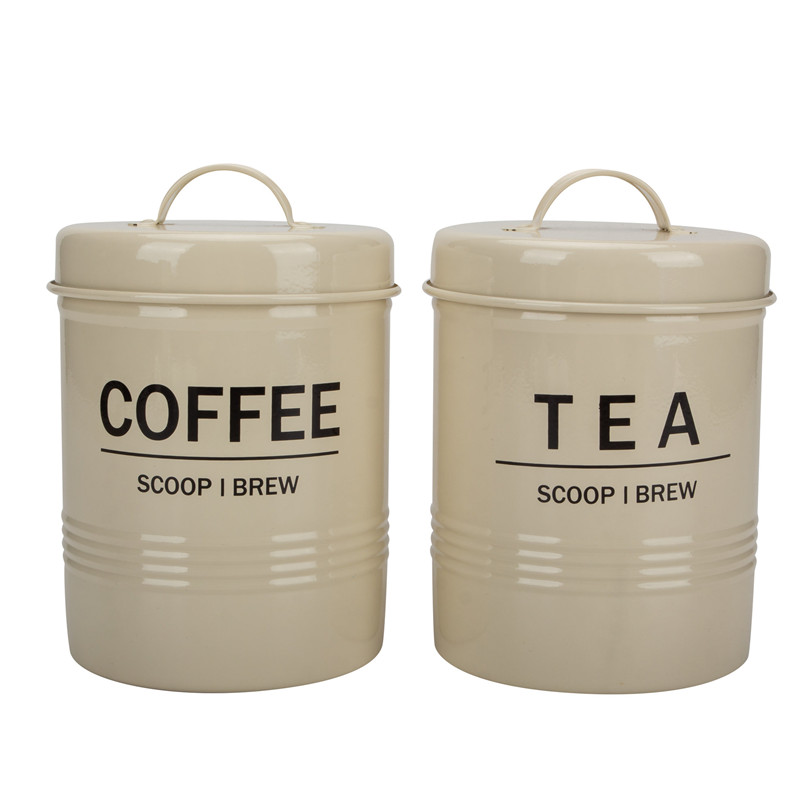 Metal Tea Sugar Canister Set