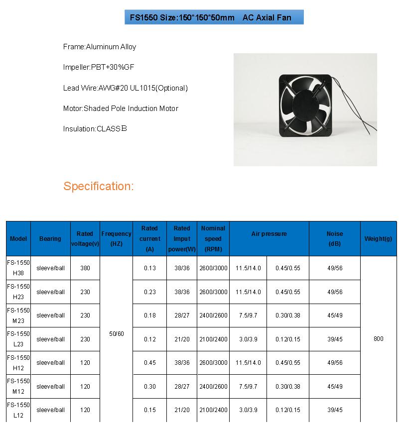 15050 AC industry cooling fan 15050 AC industry cooling fan