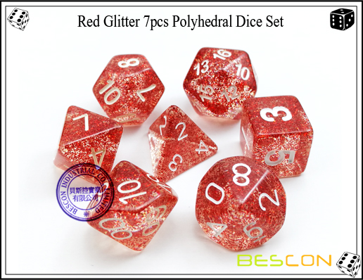 Ensemble de dés polyédriques 7 pcs multicolores pailleté-12 Assorted Colored Glitter 7pcs Polyhedral Dice Set-12