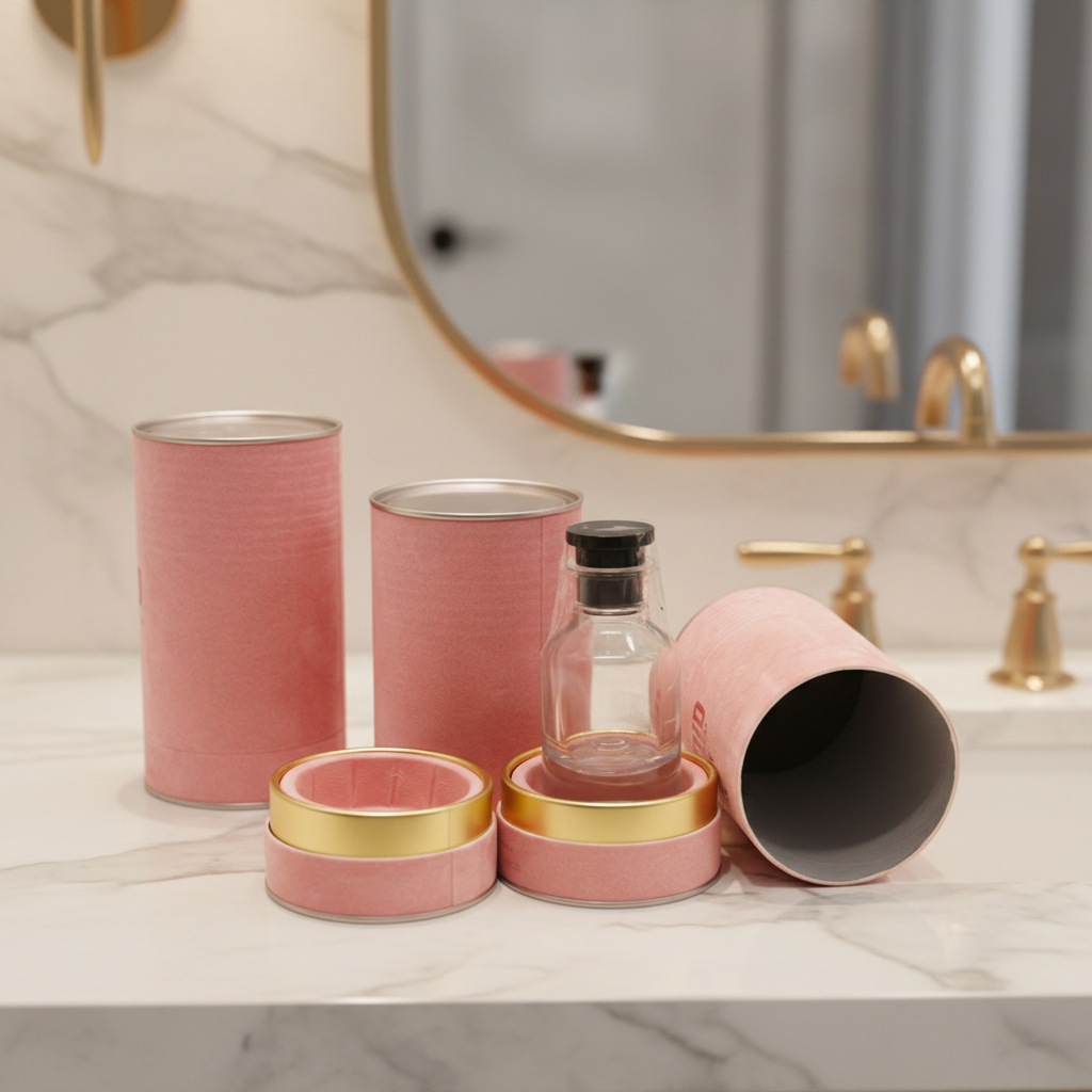 custom paper cosmetic tube with velvet surface custom paper cosmetic tube with velvet surface
