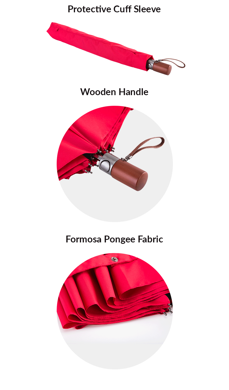 Taschenschirm mit gebogenem Griff folding umbrella with curved handle