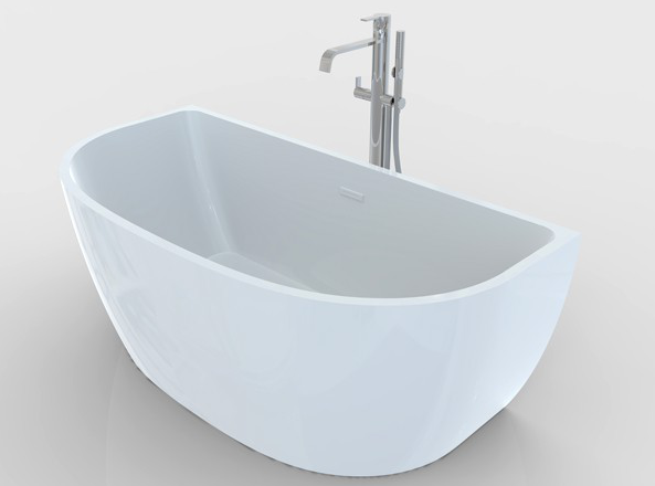D shape freestanding bathtub