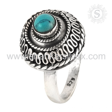 China Top Verkauf Skyey Turkis Edelstein Ring Schmuck 925 Sterling