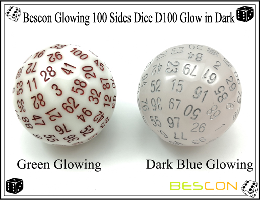 Bescon Brillando 100 lados Dados D100 Brillando en oscuridad-4 Bescon Glowing 100 Sides Dice D100 Glow in Dark-4