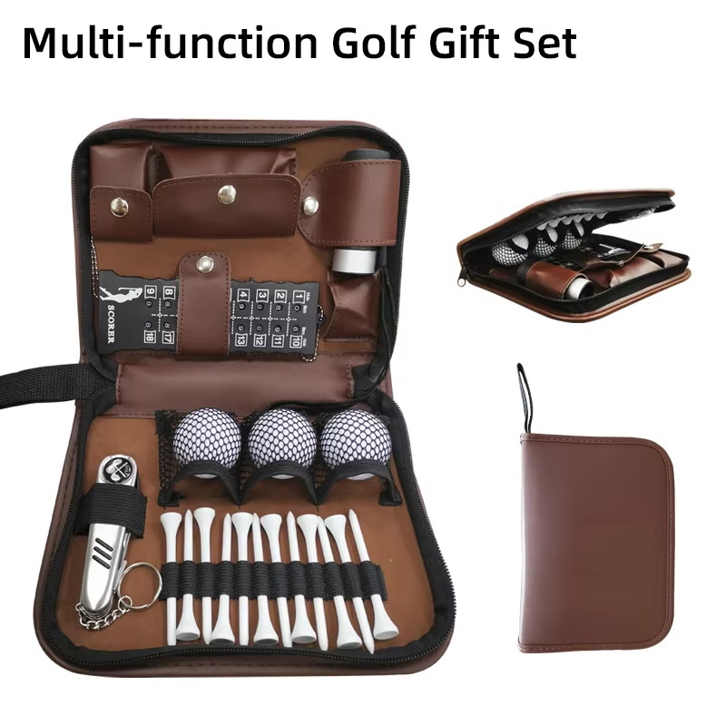 Premium Portable Leather Case with Custom Logo Essential Golf Accessory Kit Personalized Gift Set for Players Premium Portable Leather Case with Custom Logo Essential Golf Accessory Kit Personalized Gift Set for Players