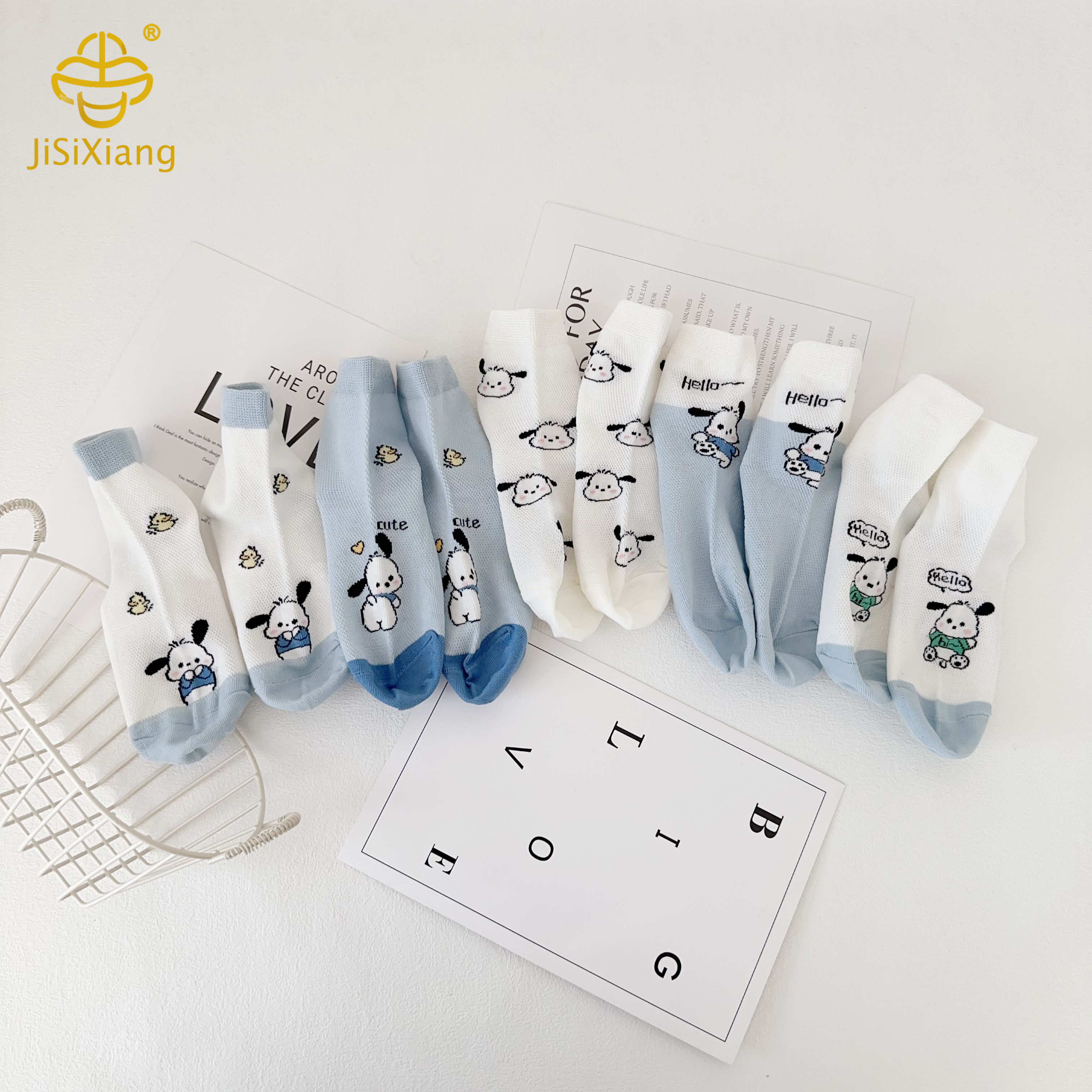 Cartoon Pacha Dog Socks Mesh Cartoon Pacha Dog Socks Mesh