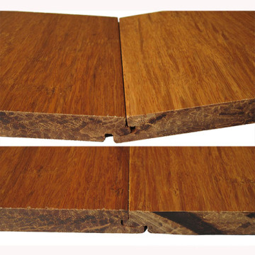 Handscraped T G Carbonized Solid Strand Woven Bamboo Flooring