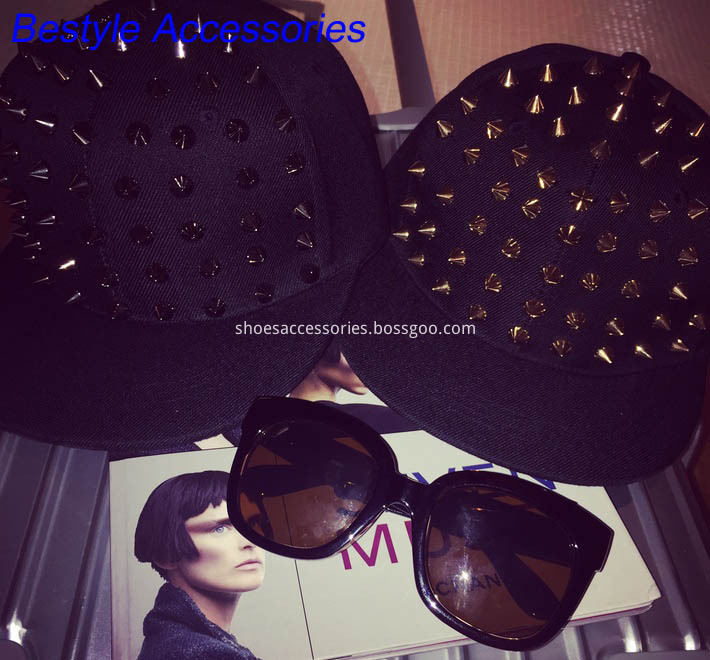 fashion hat metal spikes embellishments