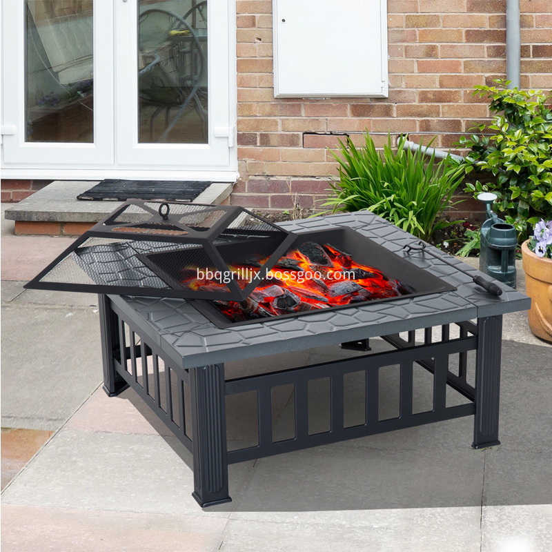 Square Table Backyard Fire Pit Heater