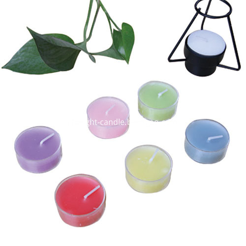 Multi-colored tealight candle in platic holders Multi-colored tealight candle in platic holders