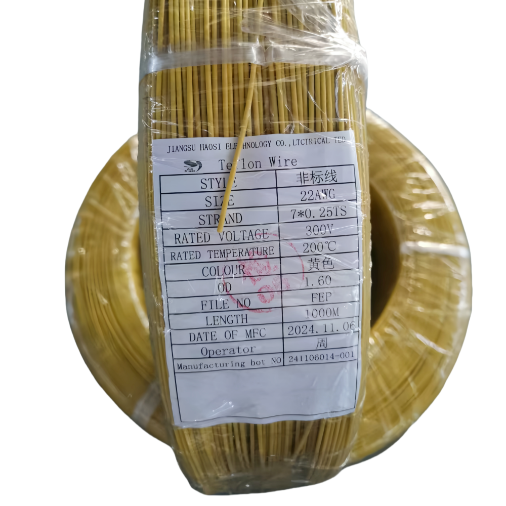 Teflon wire 22# FEP yellow Teflon wire 22# FEP yellow
