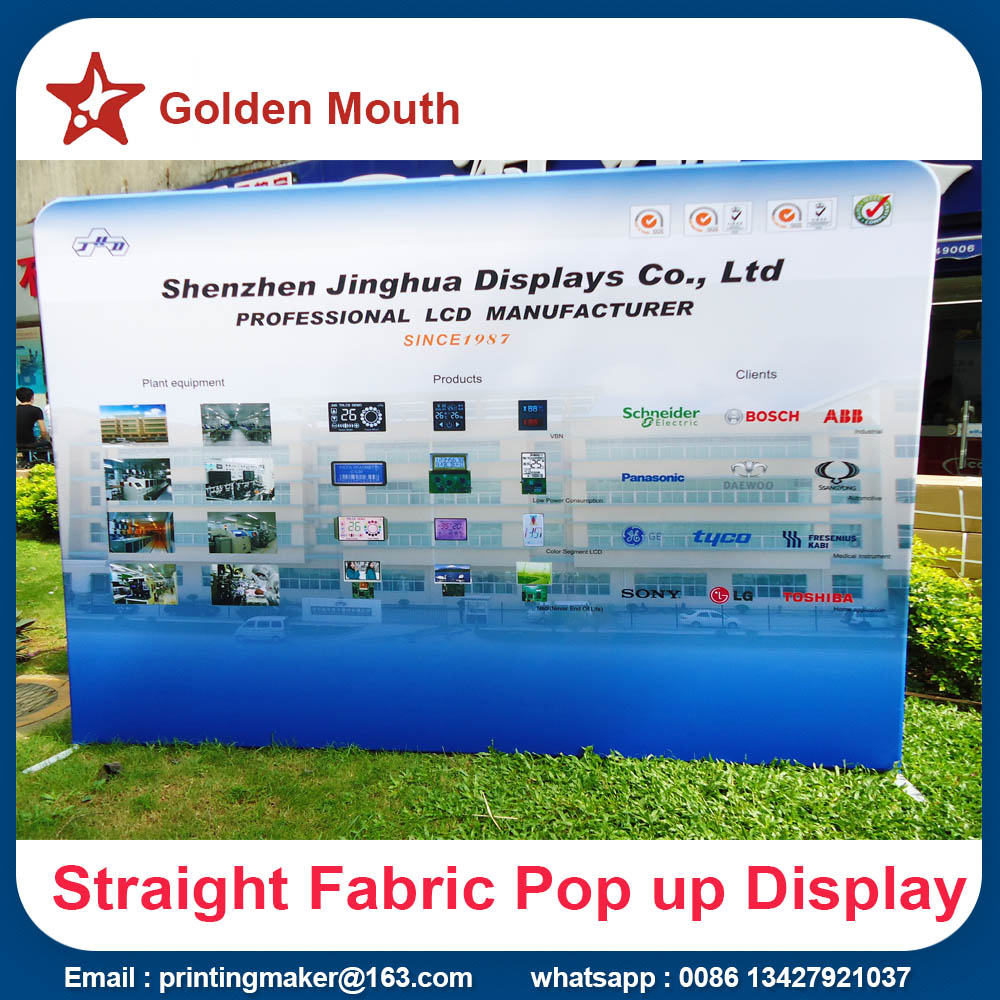 straight fabric pop up display
