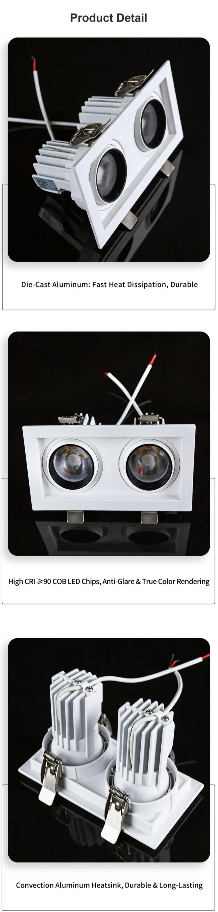 Double Heads Square Recessed LED Downlight Double Heads Square Recessed LED Downlight