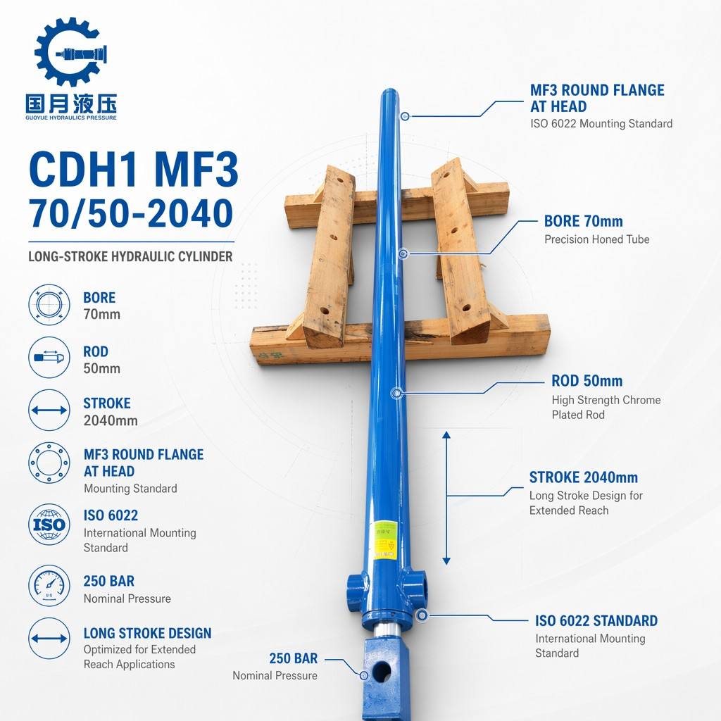 Engineering oil cylinder CDH1 MF3 70:50-2040 Engineering oil cylinder CDH1 MF3 70:50-2040