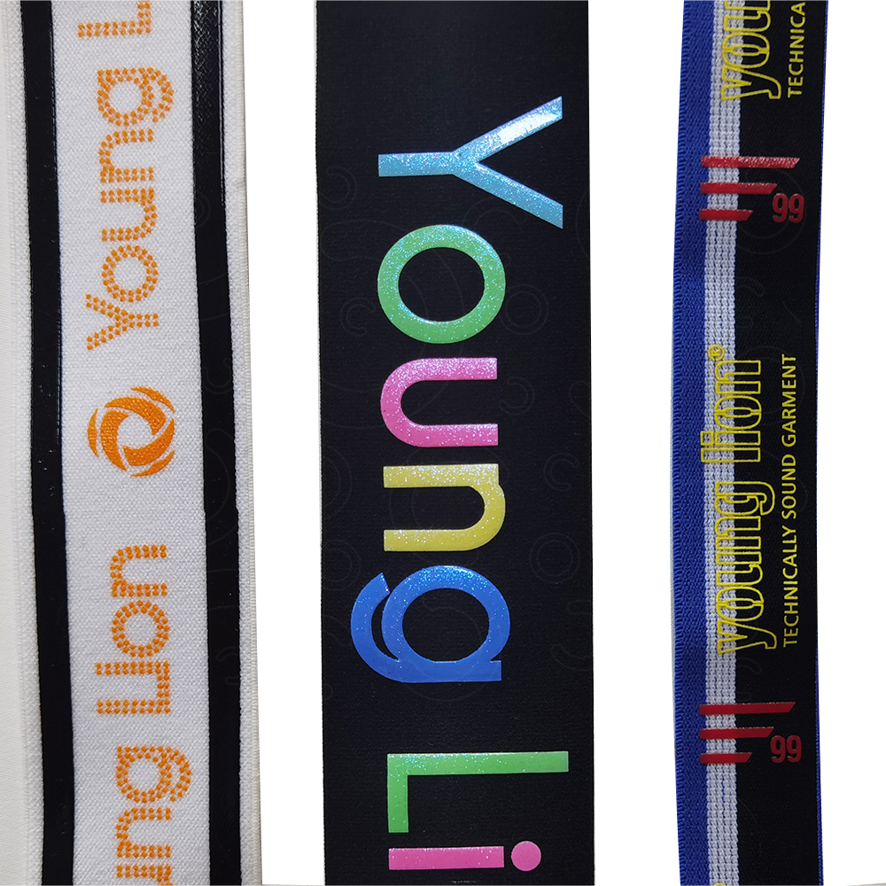 Woven tape with silicone print logo Woven tape with silicone print logo
