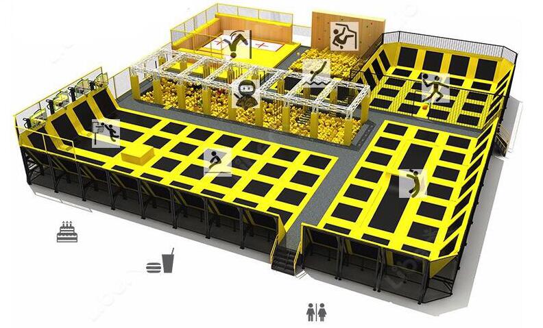 plan of indoor trampoline park