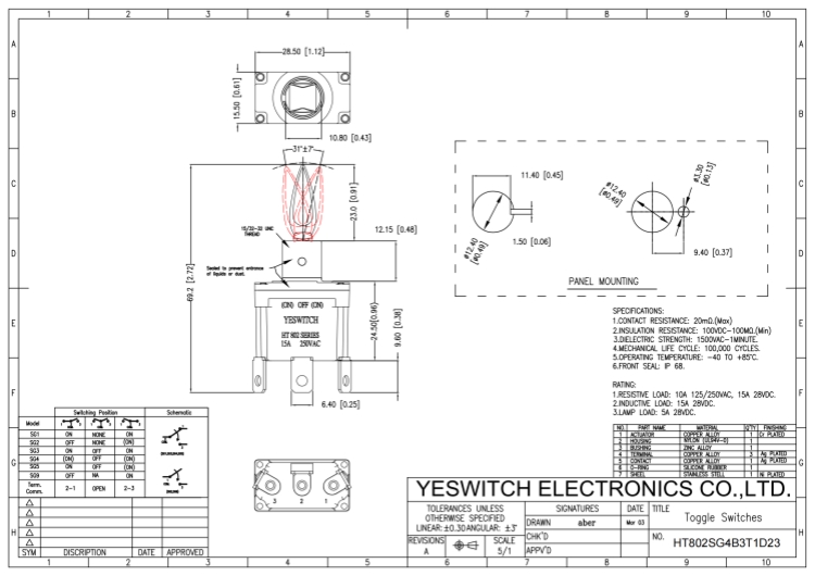 HT802SG4B3T1D23 Drawing HT802SG4B3T1D23 Drawing