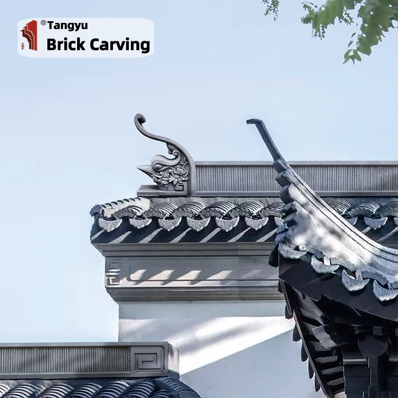 Antique Tile Ridge with Flying Eaves and Corners Antique Tile Ridge with Flying Eaves and Corners