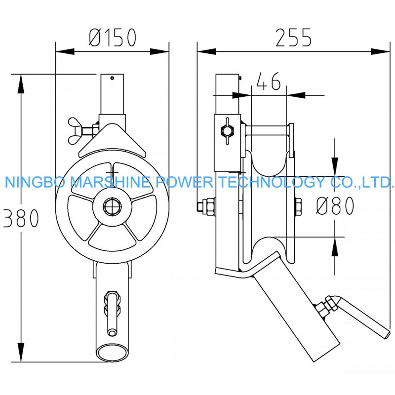 Cross-Arm Cable Mount Pulley Size Cross-Arm Cable Mount Pulley Size