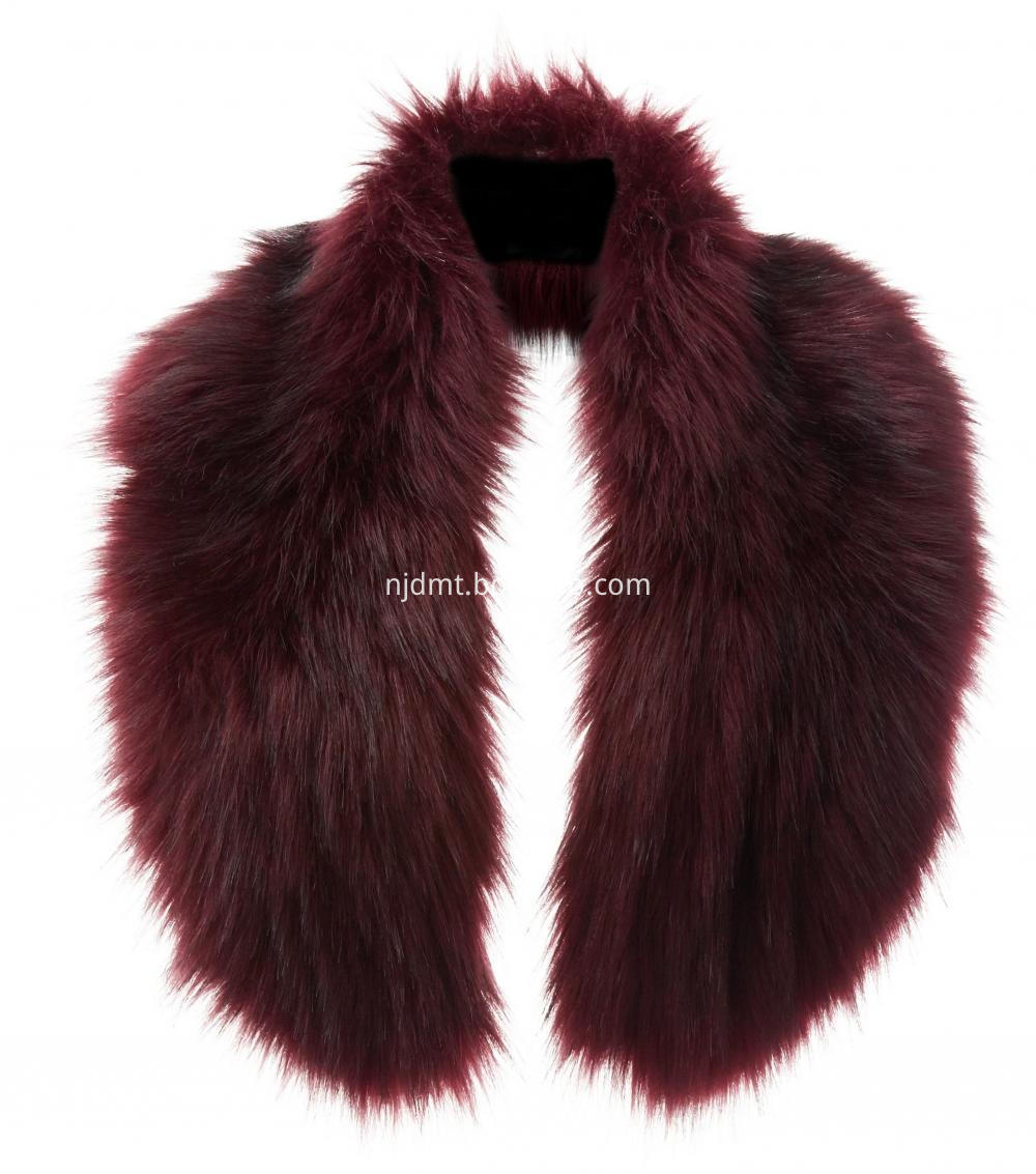 Dark Red Faux Fur Oversized Collar