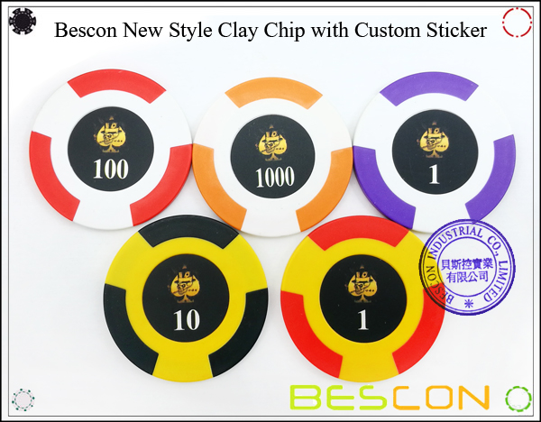 Bescon New Style Clay Chip with Custom Sticker-6 Bescon New Style Clay Chip with Custom Sticker-6