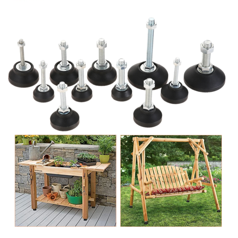 Adjustable Furniture Foot Thread Nylon Metal Glide Leveling Feet M8 M10 M12 (3) Adjustable Furniture Foot Thread Nylon Metal Glide Leveling Feet M8 M10 M12 (3)