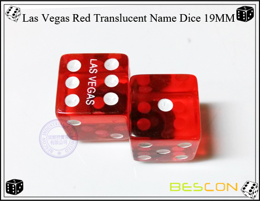 Las Vegas Red Translucent Name Dice 19MM Las Vegas Red Translucent Name Dice 19MM