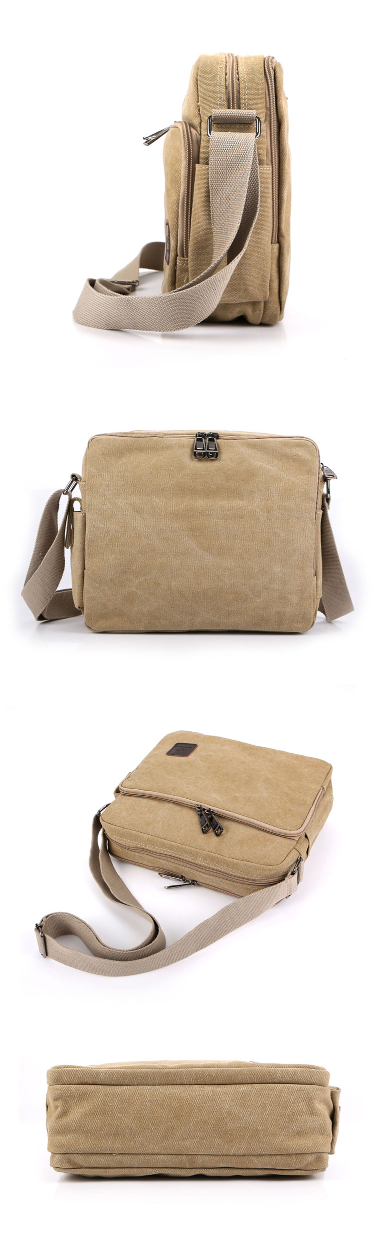 Sacs à bandoulière à bandoulière pour homme Multi Pocket Vintage Male Messenger Shoulder Crossbody Bags