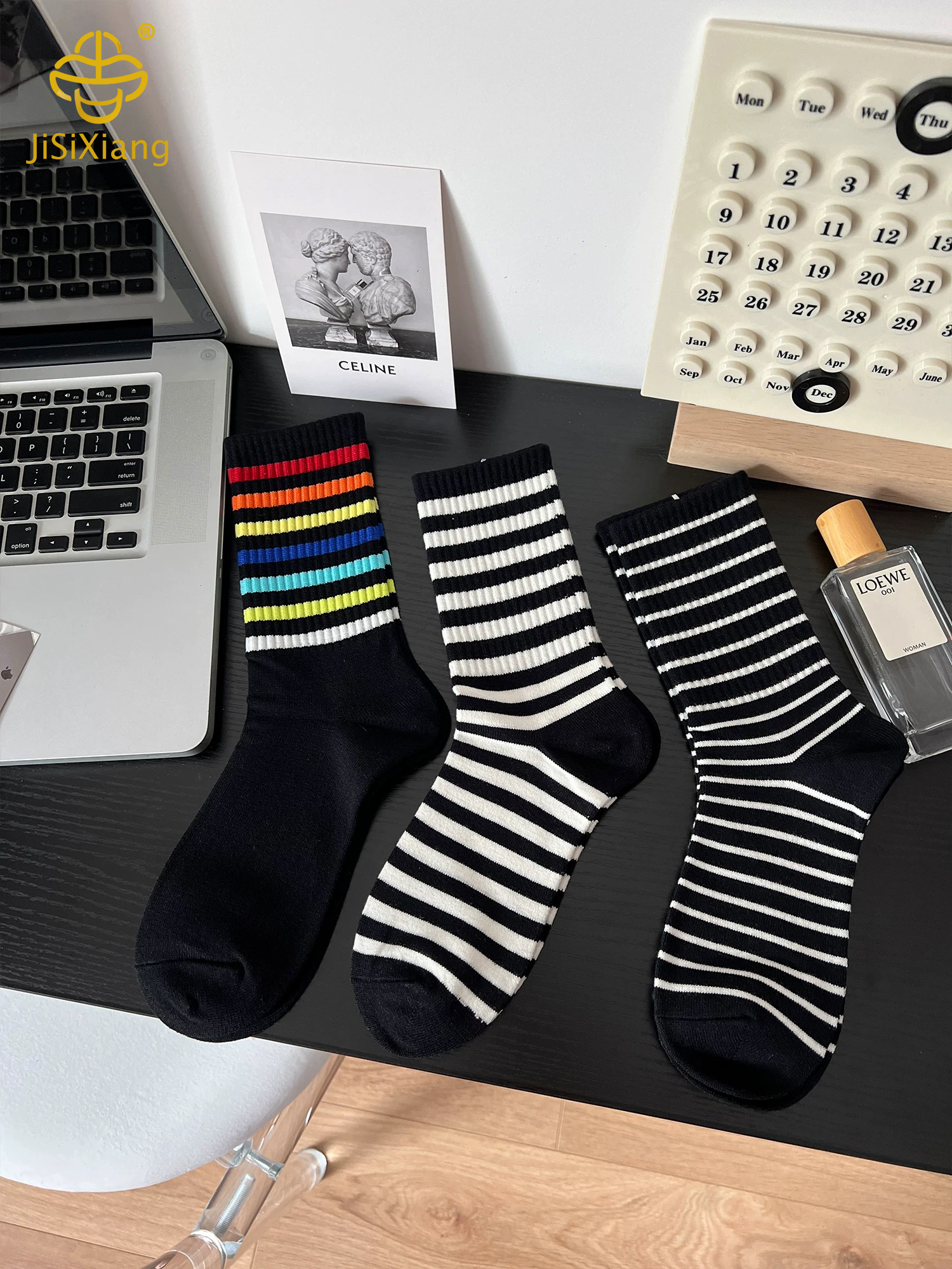 Cashmere thick striped pile socks Cashmere thick striped pile socks