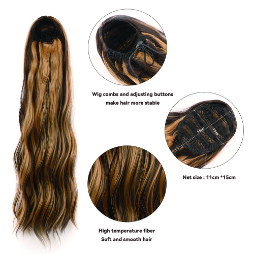 Alileader Top Grade Long Curly Ponytail Heat Resistant Fiber Water Wavy Ponytail Synthetic Clip In Hair Extension Supplier, Supply Various Alileader Top Grade Long Curly Ponytail Heat Resistant Fiber Water Wavy Ponytail Synthetic Clip In Hair Extension of High Quality