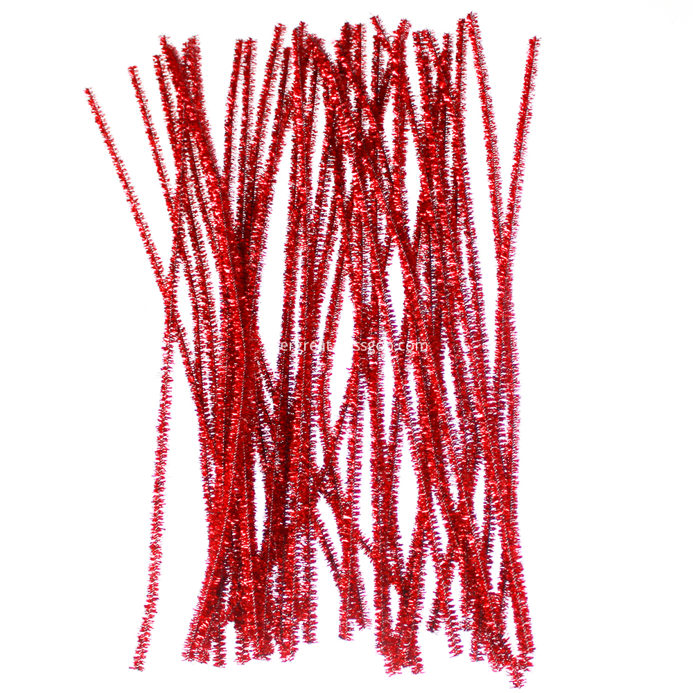 Red tinsel Fuzzy stick Red tinsel Fuzzy stick