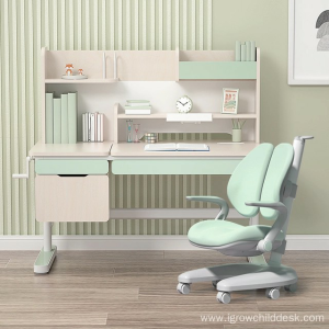 student desk with shelves