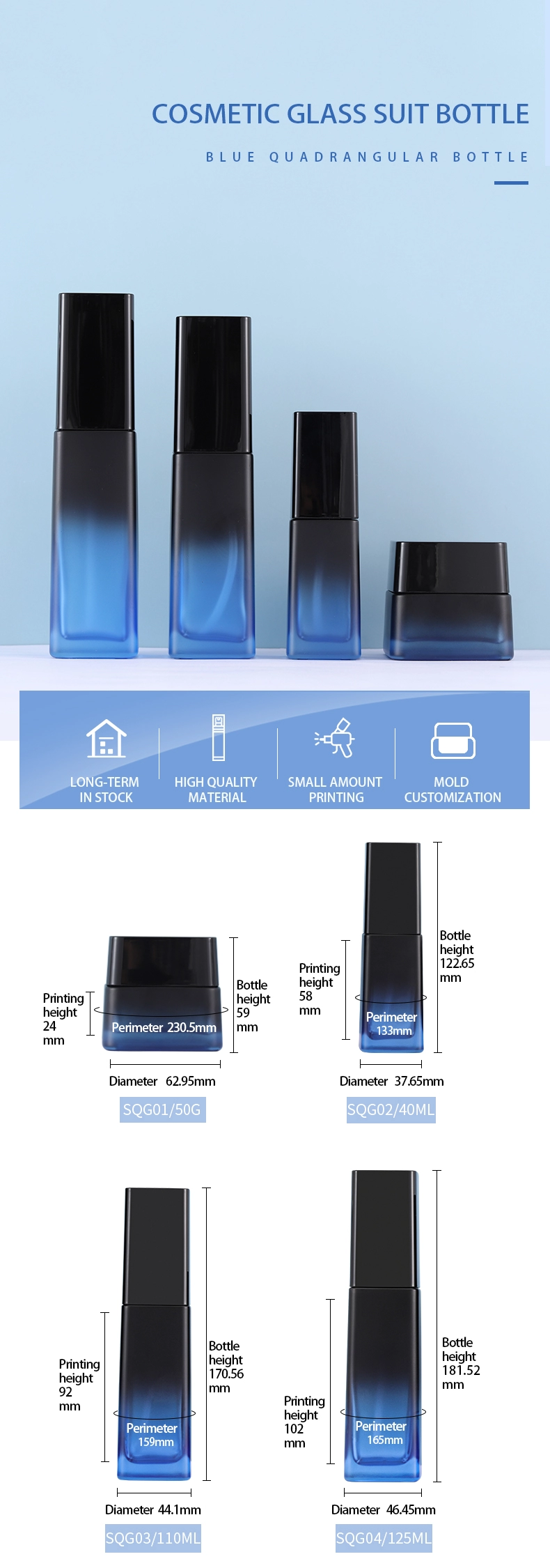 embalagens-cosméticos-recipientes-jarra-de-vidro-garrafas-50g packaging-cosmetics-containers-glass-jar-bottles-50g