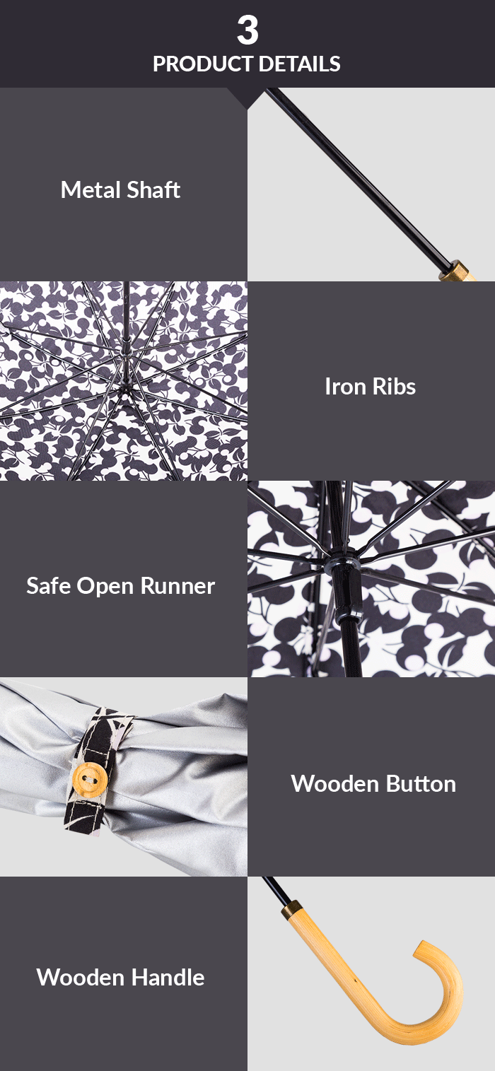 Silberne Beschichtung Printed Dome Straight Umbrella Silver Coating Printed Dome Straight Umbrella