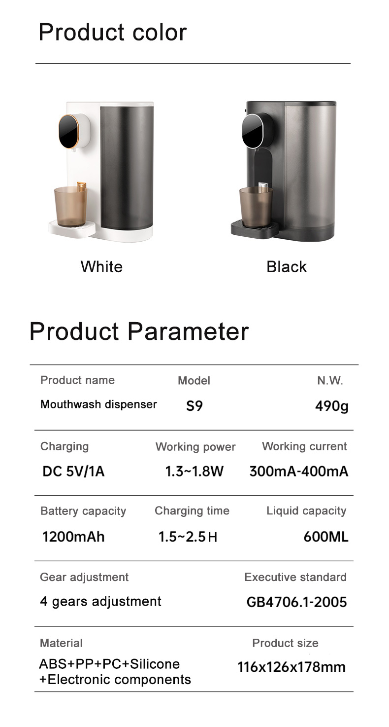 China Rechargeable Electric Mouthwash Dispenser China Rechargeable Electric Mouthwash Dispenser
