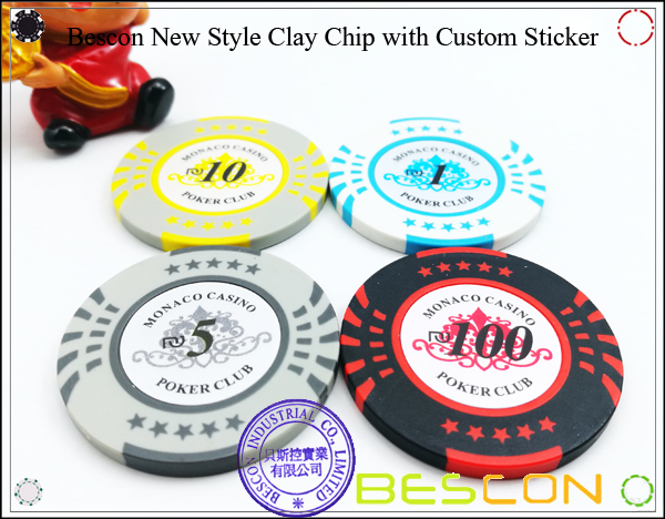 Bescon New Style Clay Chip with Custom Sticker-4 Bescon New Style Clay Chip with Custom Sticker-4