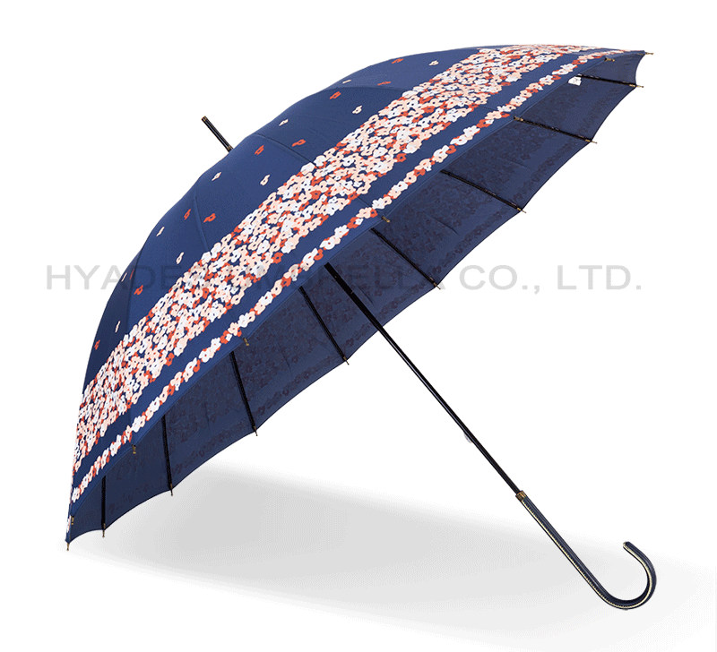 16リブプリント女性Sハンドオープンストレート傘 16 Ribs Printed Women S Hand Open Straight Umbrella