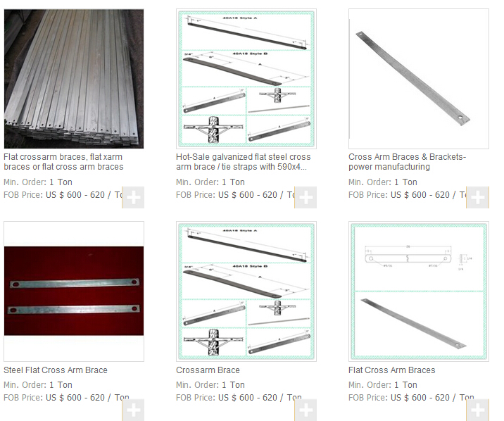 Steel Flat Cross Arm Braces