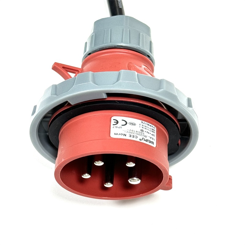 Custom Industrial Power Cable with 16A 5P CEE Plug & WEIPU WS32 Aviation Connector Custom Industrial Power Cable with 16A 5P CEE Plug & WEIPU WS32 Aviation Connector