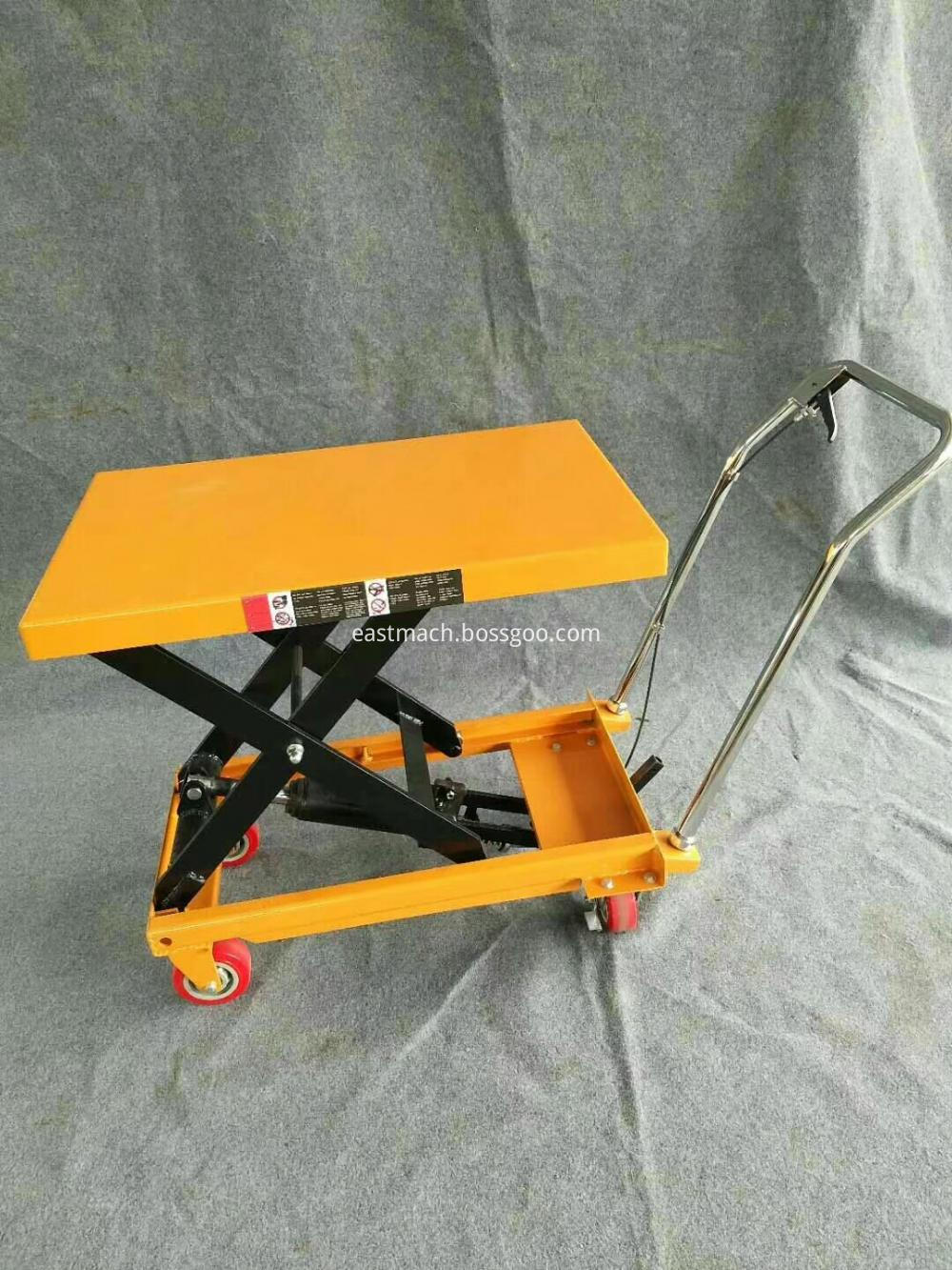 1 7m Warehouse Trolley Manual Hydraulic Scissor Lift Cart