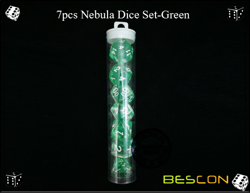 7pcs Nebelwürfel Set-Green-e 7pcs Nebula Dice Set-Green-e